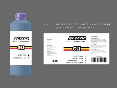 Glycol Antifreeze Coolants Label Design By Moshiur Rahman On Dribbble
