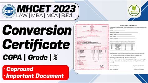 Mah Lawcet 35 Years 2023 Conversion Certificate Cgpa Grade