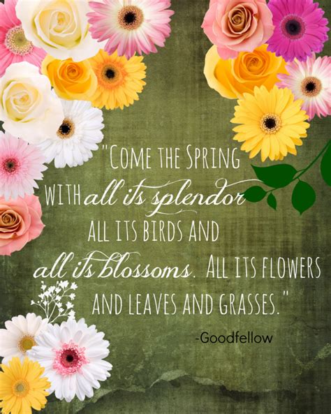Come The Spring With All It Splendor All Its Birds And All Its