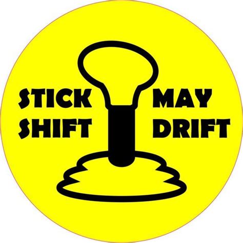 4in X 4in Yellow Circle Stick Shift Sticker Vinyl Vehicle Decal