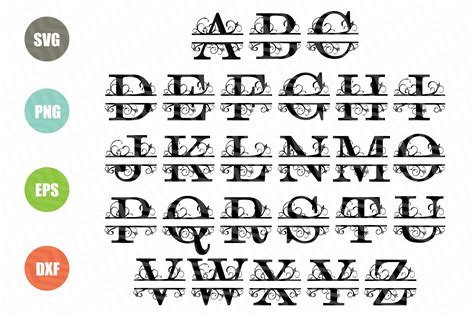 Split Letters A Z SVG Alphabet Letters A Z 49588 SVGs Design Bundles