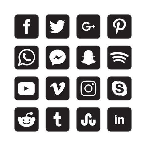 Arriba Foto Logos Redes Sociales Blanco Y Negro Alta Definición