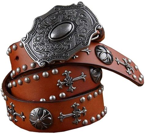 Mens Retro Real Leather Belt Belt 38mm Cowboy Modern Casual With