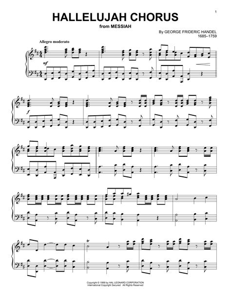 George Frideric Handel Hallelujah Chorus Sheet Music