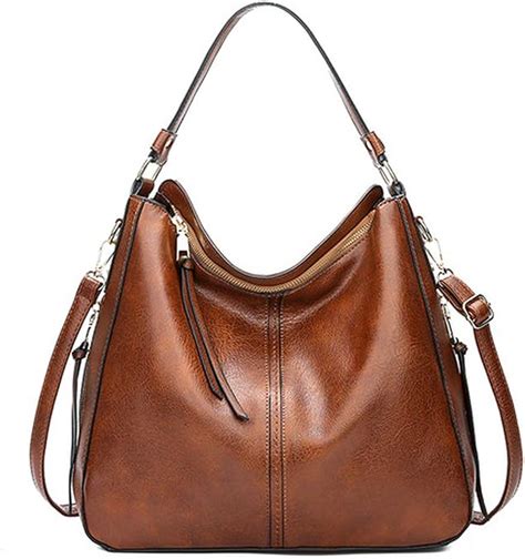 Vintage Brown Women Leather Handbags Luxury Designer Shoulder Bags