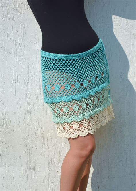 Crochet Skirt Summer Lace Skirt Crochet Skirt Cotton Boho Etsy