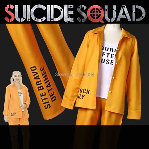 Harley Quinn Cosplay Costumes Suicide Squad Women Prison Uniform Outfit Halloween Party Show