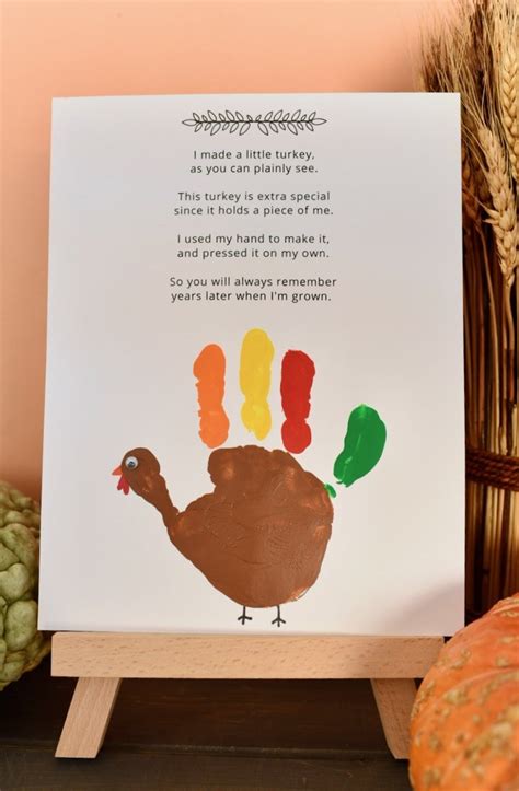 turkey handprint poem free printable