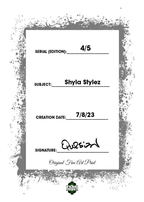 Shyla Stylez Model Celebrity 45 Aceo Fine Art Print Byq Sexy Black