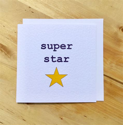Super Star Card Well Done Card Congratulations Card You Did Etsy