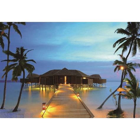 Shop Led Lighted Tropical Paradise Island Beach Scene