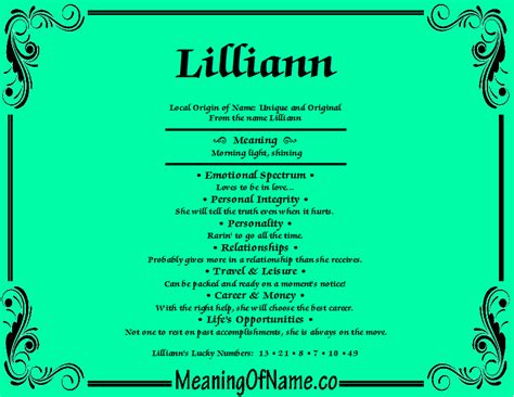 Lilliann Meaning Of Name
