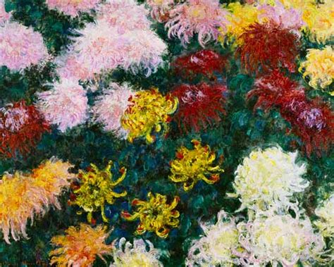 Chrysanthemums Claude Monet As Art Print Or Hand Painted Oil