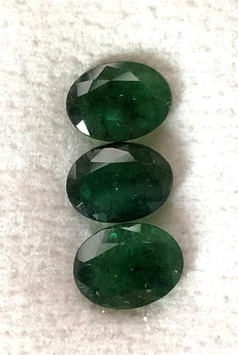 Certified 8x6MM peice3 Natural Emerald Faceted oval Gemstone | Etsy