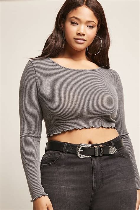 Forever 21 Forever 21 Plus Size Lettuce Edge Crop Top Crop Top
