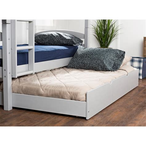 Giantex twin size daybed and trundle frame set, trundle bed with 4 casters, premium metal slat support, easy assembly, mattress platform bed sofa for living room, guest room, children room. Walker Edison Furniture Company Grey Solid Wood Twin Trundle Bed-HDTW40GY - The Home Depot