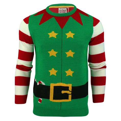 Mens Xmas Christmas Jumper Novelty Threadbare 3d Santa Elf Crew Neck Sweater Ebay