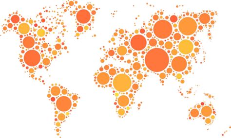 Vector Illustration Of Rainbow Dots Mosaic World Map Wallpaper On A