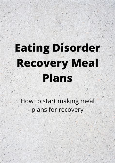 Eating Disorder Meal Plan Guidelines Pdf Etsy