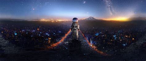 Download Wallpaper 2560x1080 Astronaut Art Space Stars Galaxy Dual Wide 1080p Hd Background