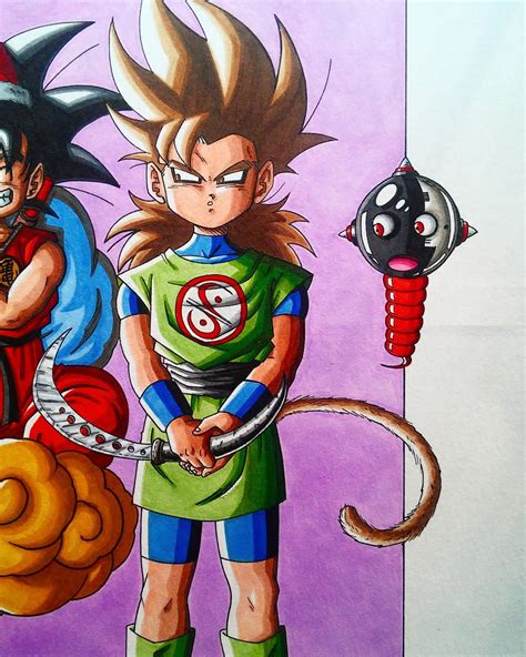 Dragon Ball Af Dbaf Origins Tablos Kid And His Battle Pet Designs