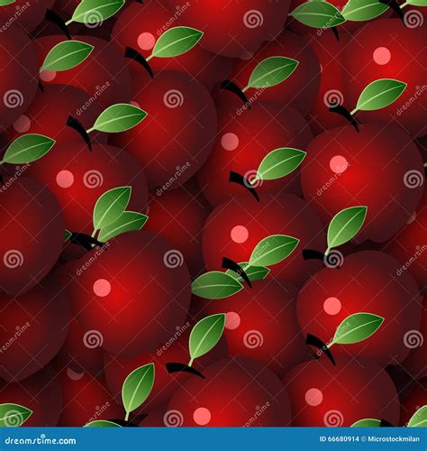Vector Seamless Background With Apples Stock Vector Illustration Of