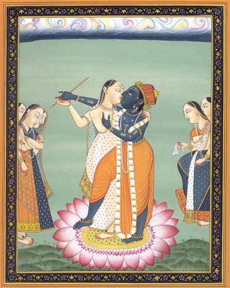 Radha Krishna In A Loving Embrace