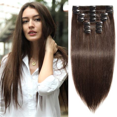 S Noilite Clip In Hair Extensions Human Hair 100 Double