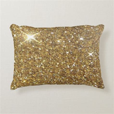 Luxury Gold Glitter Sparkle Accent Pillow