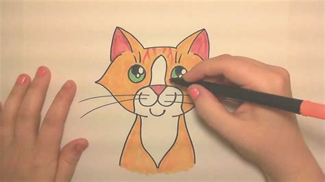 Learn To Draw A Cute Orange Tabby Cat Face Icanhazdraw Cartoon