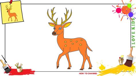 How To Draw A Deer Easy And Slowly Step By Step For Kids Update Youtube