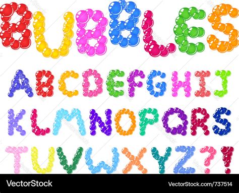 Bubbles Alphabet Royalty Free Vector Image Vectorstock