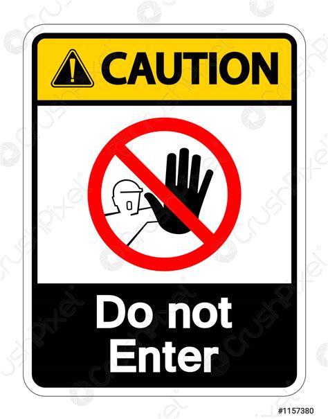 Caution Do Not Enter Symbol Sign On White Background Vector Stock
