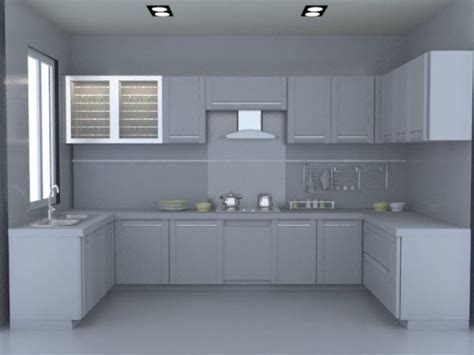 U Shape Kitchen Layout Design Free 3d Model Max Vray Open3dmodel