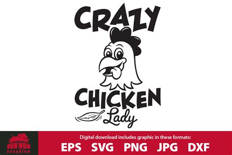 Crazy Chicken Lady Svg Eps  Png Dxf 518549 Cut Files