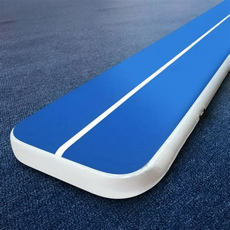 4m X 1m Inflatable Air Track Mat 20cm Thick Gymnastic Tumbling Blue An