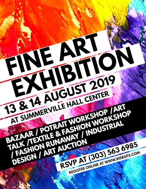Colorful Art Exhibition Flyer Template Design Art Exhibition