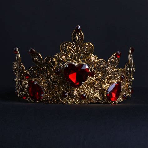 Queen Of Hearts Crown Adult Red Queen Crown Headpiece £63 Liked On