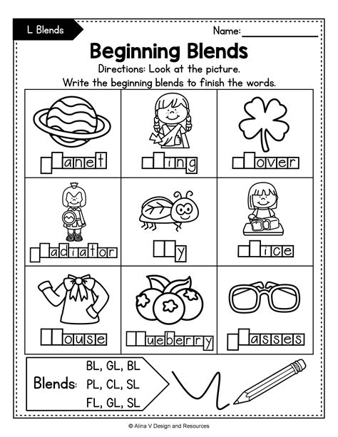 Consonant Vowel Blends Worksheets For Kindergarten Beginning Sounds