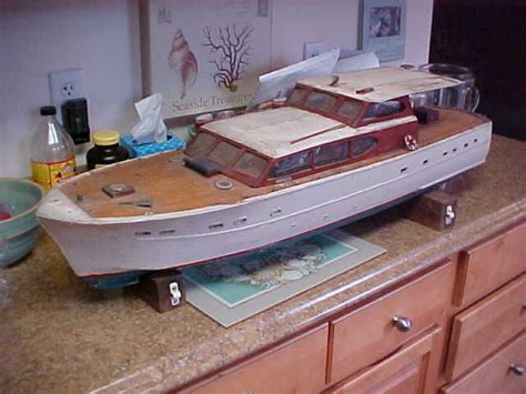 Vintage Sterling Rc Chris Craft 63 Motor Yacht Boat Wood Model Toy 40