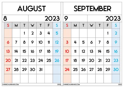 August September 2023 Calendar Get Latest Map Update