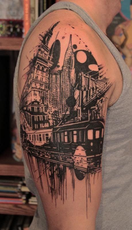Cityscape Cool Arm Tattoos Hand Tattoos For Guys Best Sleeve Tattoos Half Sleeve Tattoo