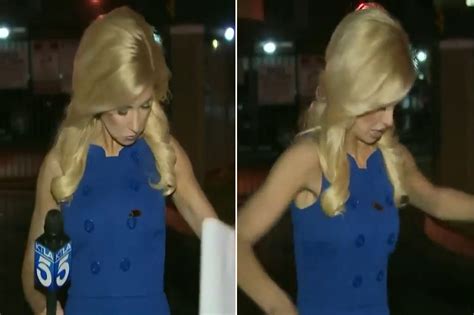 Cockroach Lands On Reporters Boobs Before Live Broadcast