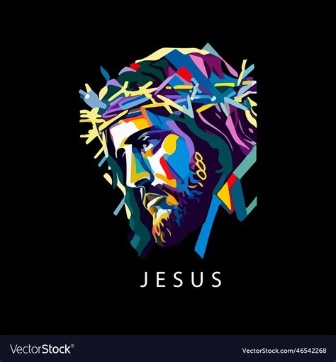 Jesus Christ Graphic Portrait Low Poly Royalty Free Vector