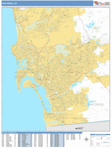 San Diego California Zip Code Maps Basic