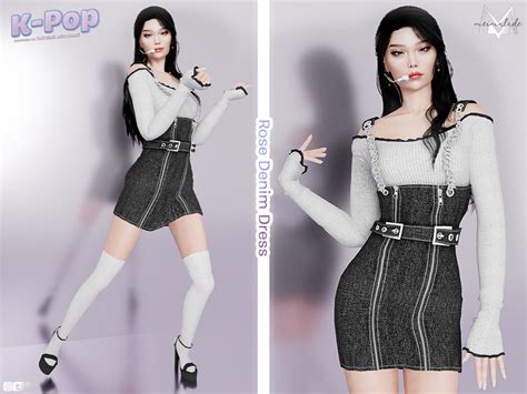 The Sims Resource Kpop Collection Rose Denim Dress