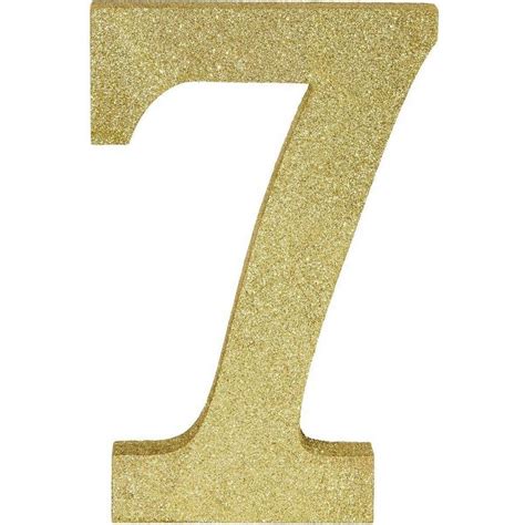 Glitter Gold 70 Mdf Sign Set 9in Numbers Party City