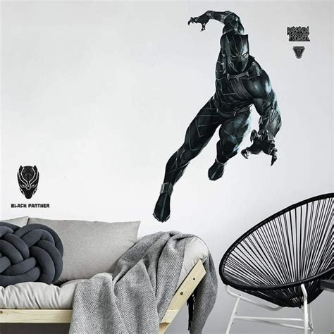 Giant Black Panther Peel And Stick Wall Decals Kids Room Marvel