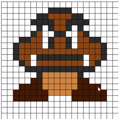 Image Result For Goomba New Super Mario Bros Pixel Art Pixel Art