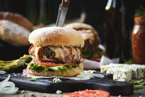 blue cheese stuffed burgers wrapped in bacon food photo shoot — steemit blue cheese burgers